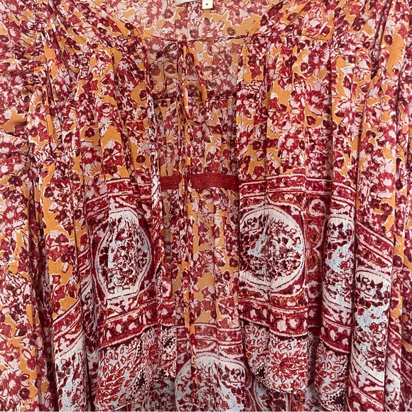 FREE PEOPLE Lorraine Tiered Kimono Top Size Medium - Picture 6 of 9